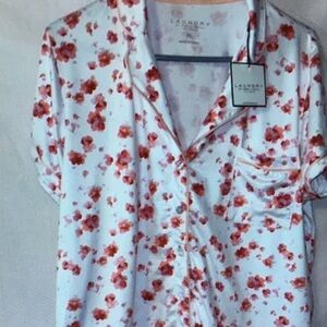Laundry By Shelli Segal Red Floral Pajama Top